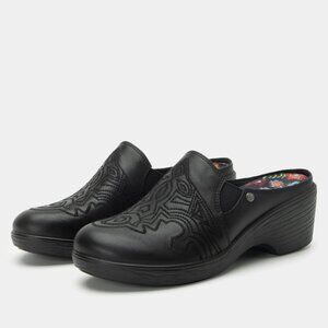 NEW ALEGRIA Leather Sereniti Comfort Clogs in black for women 725 4m2